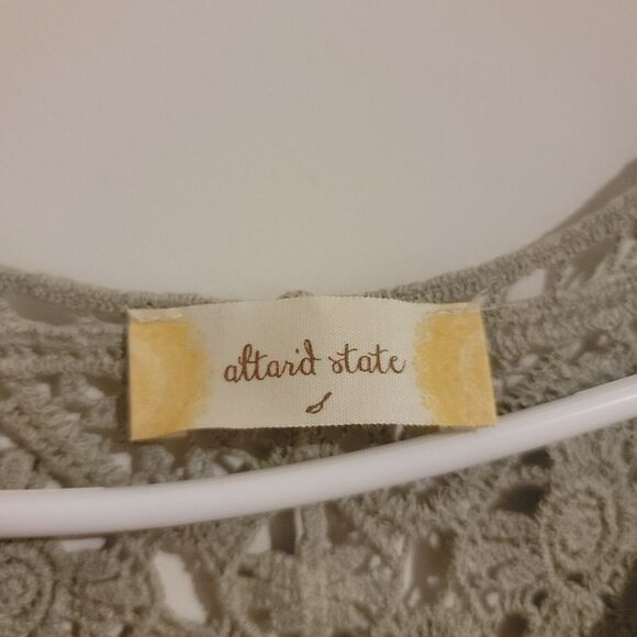 Altard State Dress Mini Green Trapeze And Swing Boho Floral Fringe Gauze Dress - Picture 4 of 6